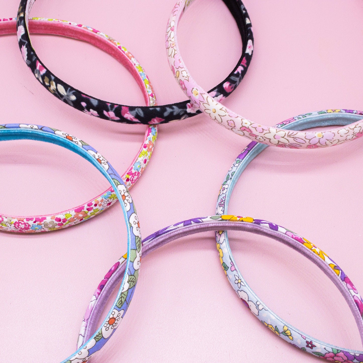Girl's Light Blue Thin Floral Headband