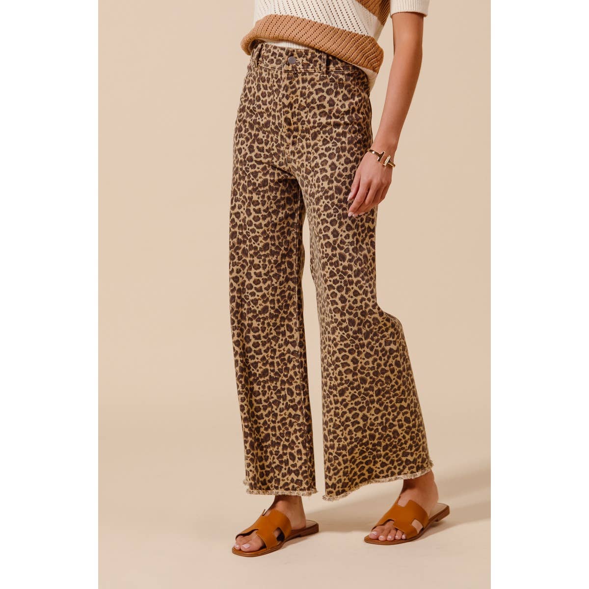 Can’t Be Tamed Mid Rise Leopard Denim Pants