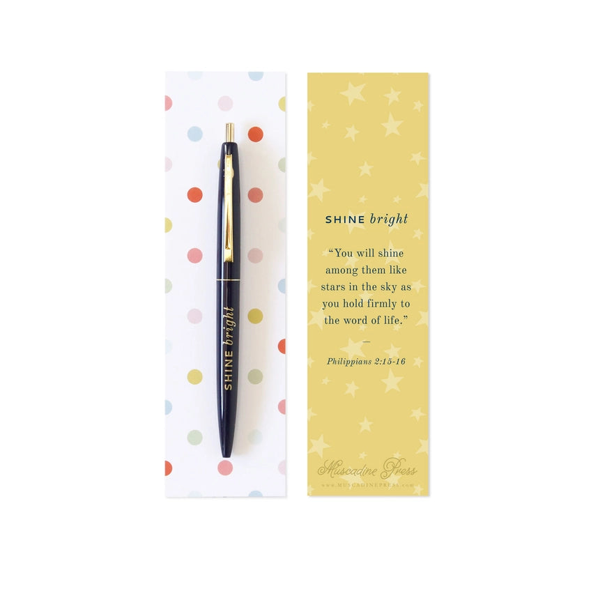 Shine Bright Pen & Scripture Bookmark