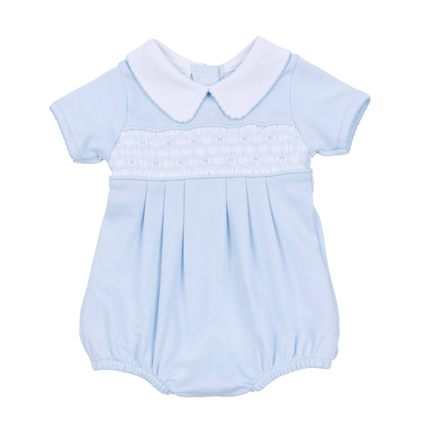 Walker's Classics Light Blue Smocked Short Sleeve Bubble