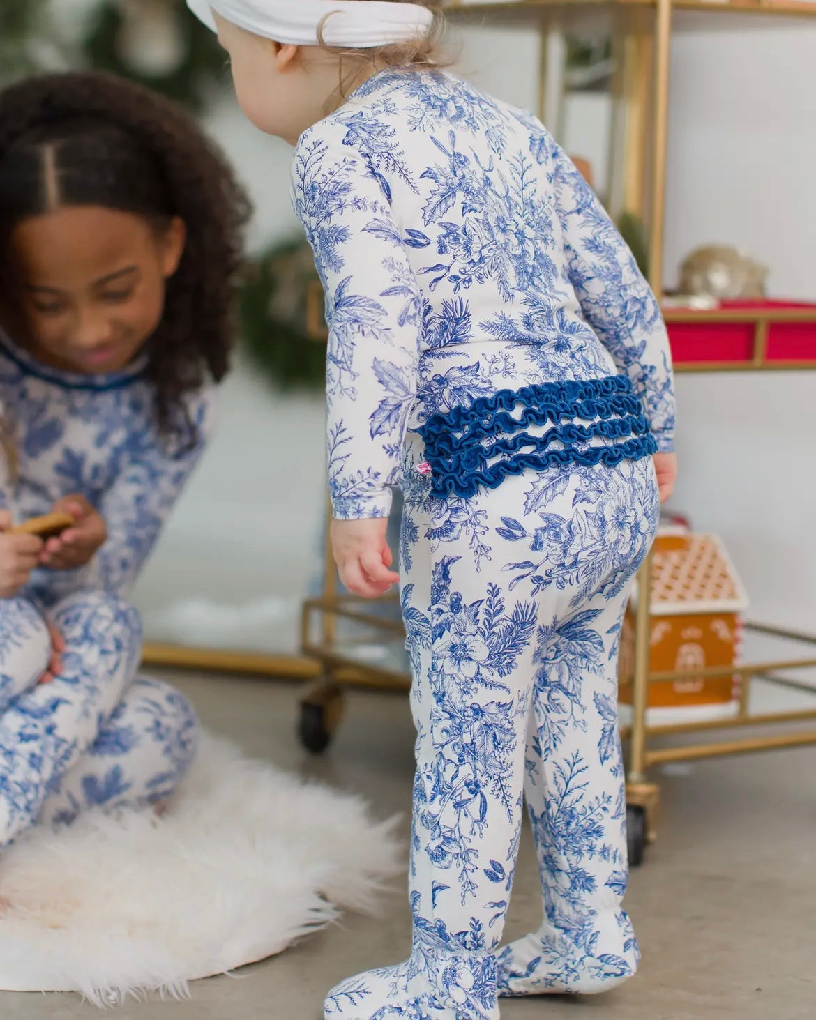 Winter Bliss Toile Footie Pajamas