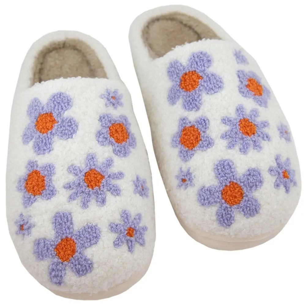 Lilac Daisy House Slippers