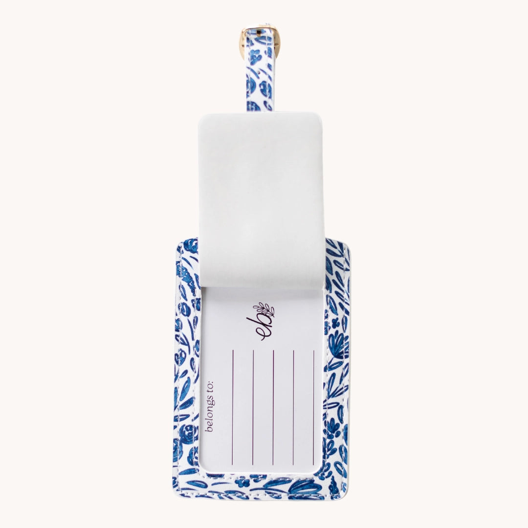 Porcelain Floral Luggage Tag