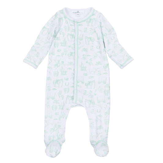 Wild West Celery Toile Footie