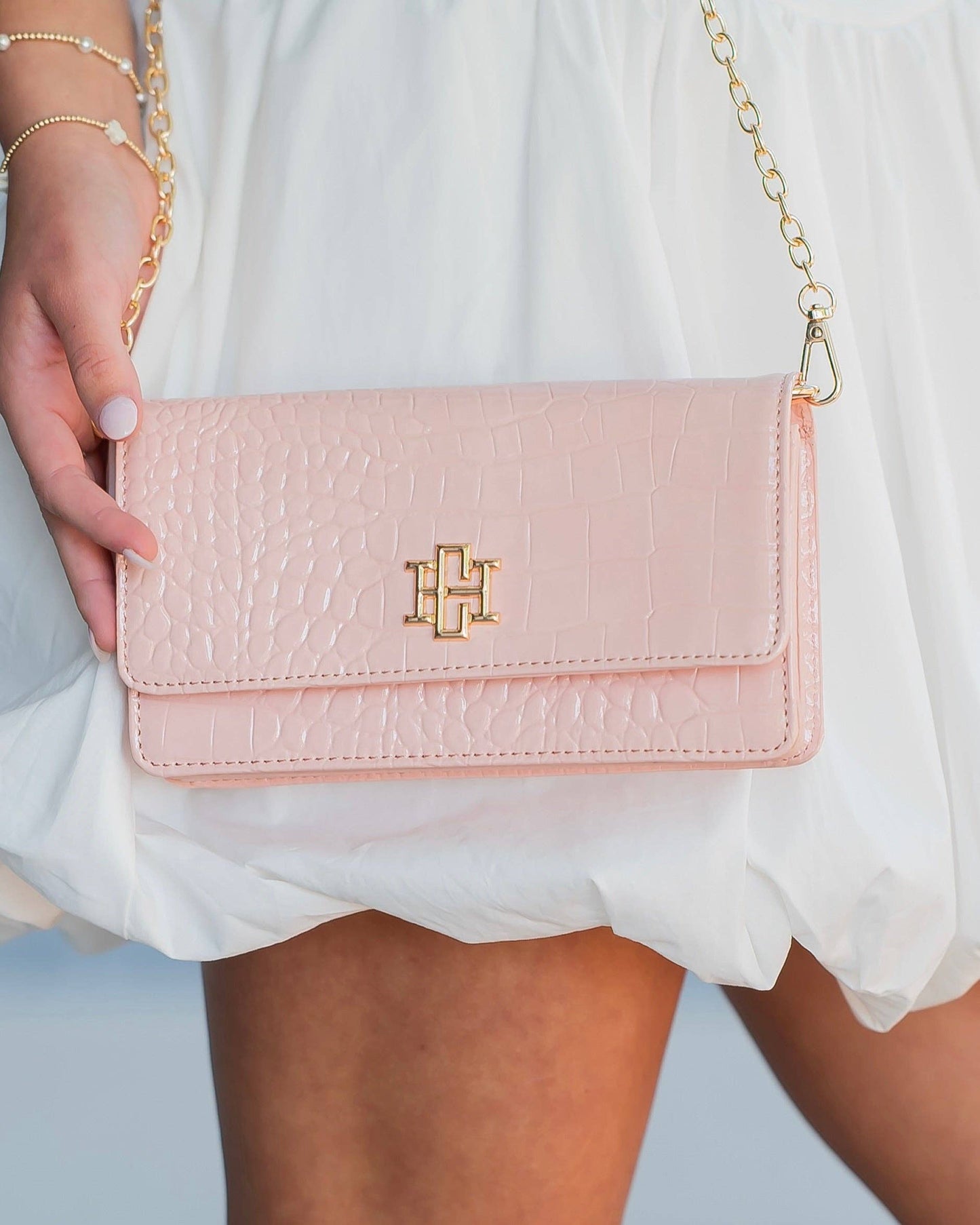 Brynleigh Clutch Crossbody - Blush Patent