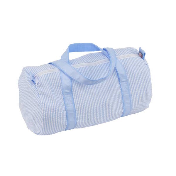 Baby Blue Seersucker Baby Duffel | Mint