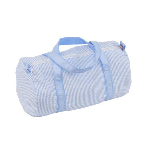 Baby Blue Seersucker Baby Duffel | Mint