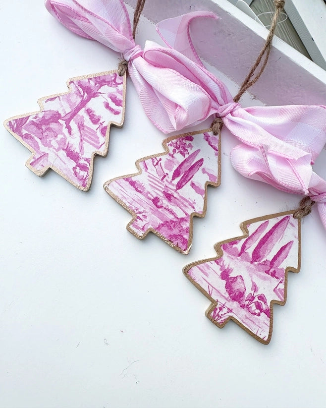 Pink Chinoiserie Christmas Tree Ornament