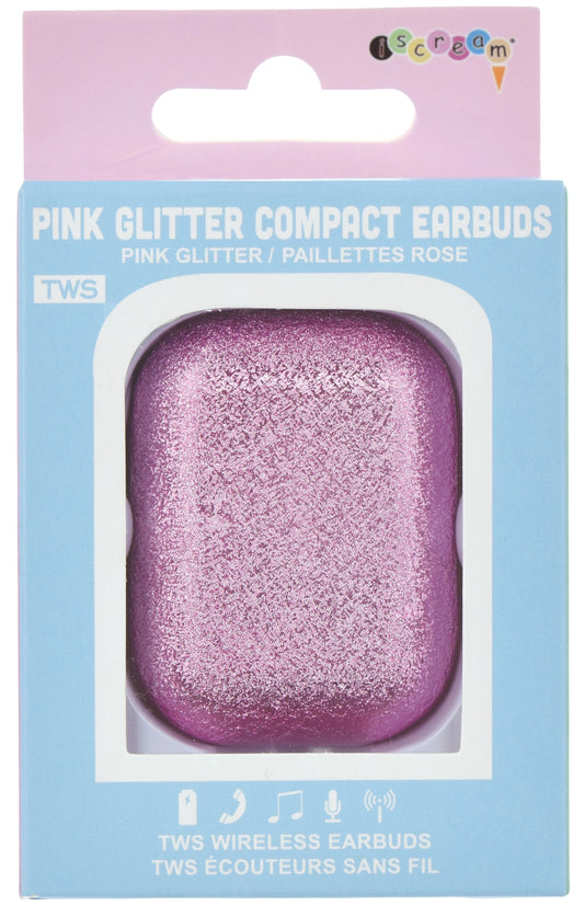 Pink Glitter Wireless Earbuds