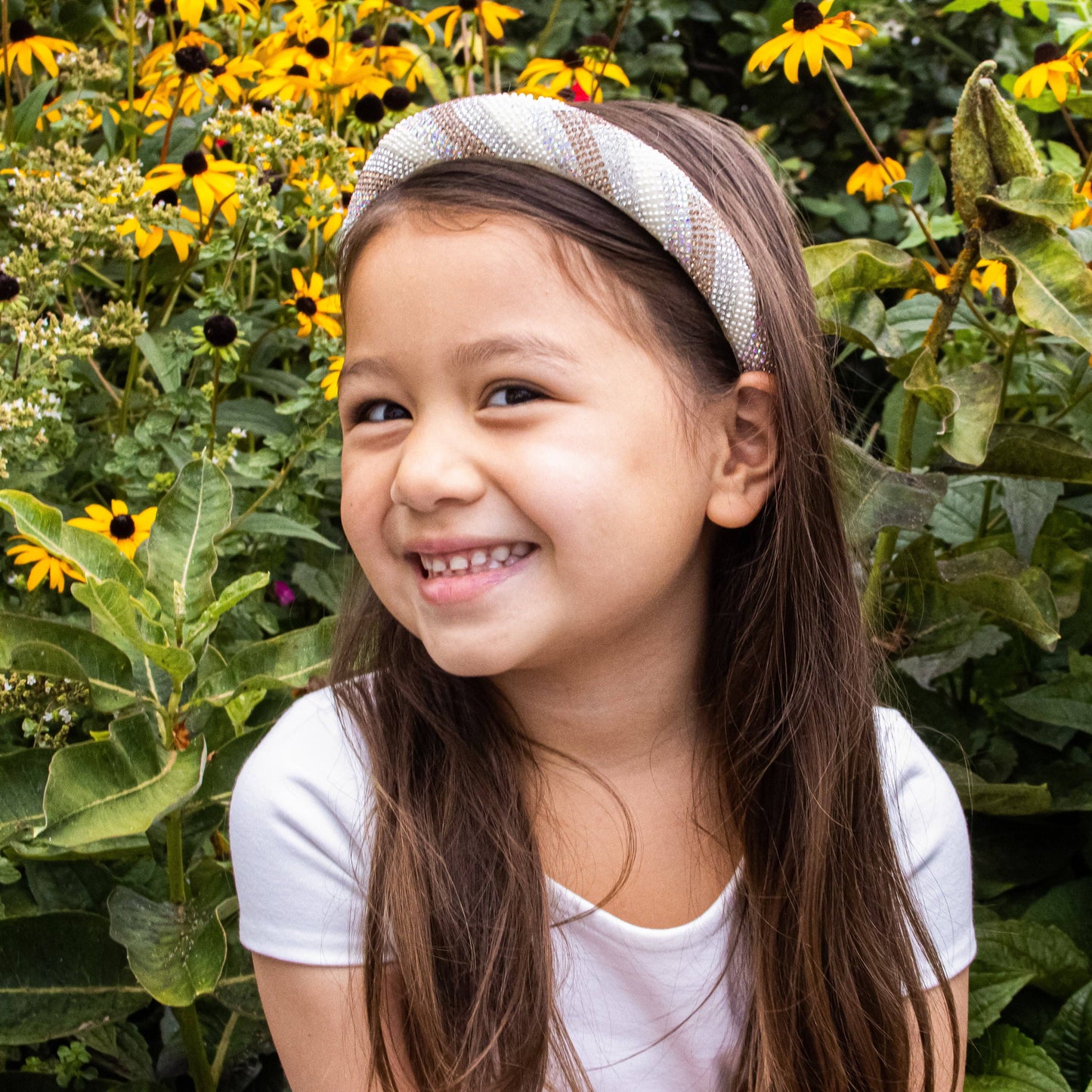 Girl's Chevron Rhinestone Headband