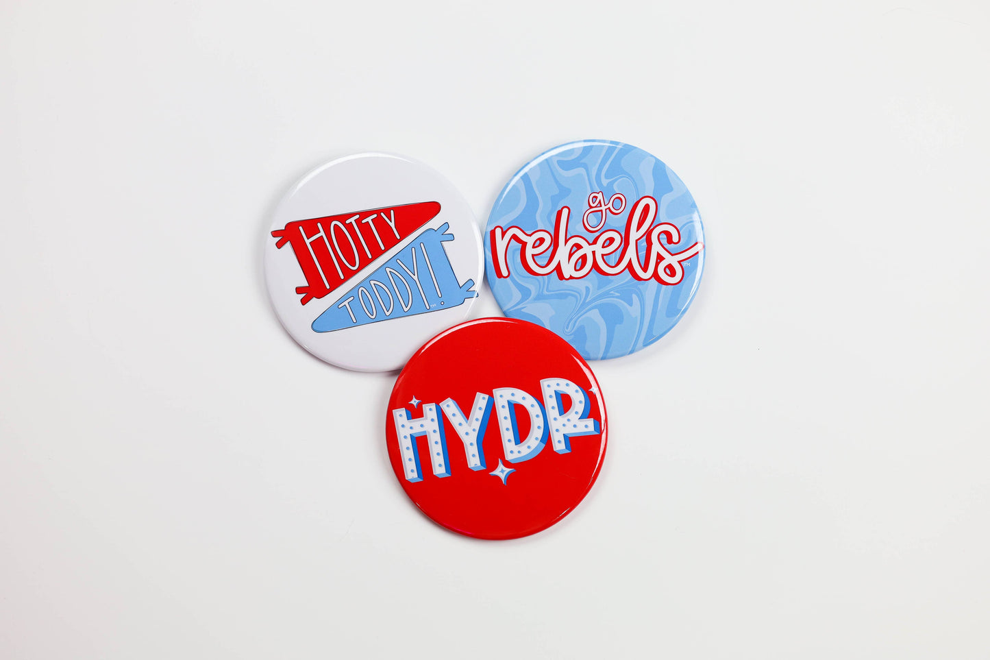 Ole Miss Game Day Buttons | Gameday Pins | College Football: HOTTY TODDY PENNANT FLAG