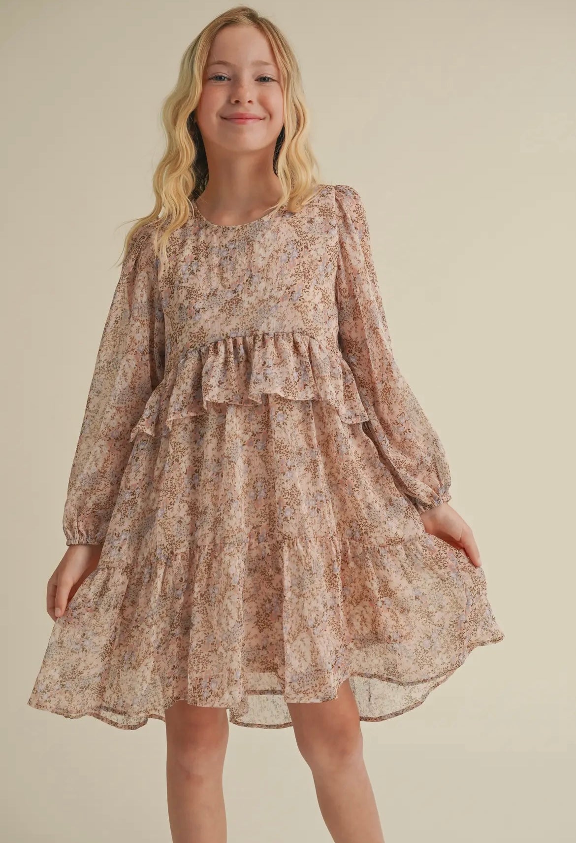 Blush Floral Hi-Lo Dress