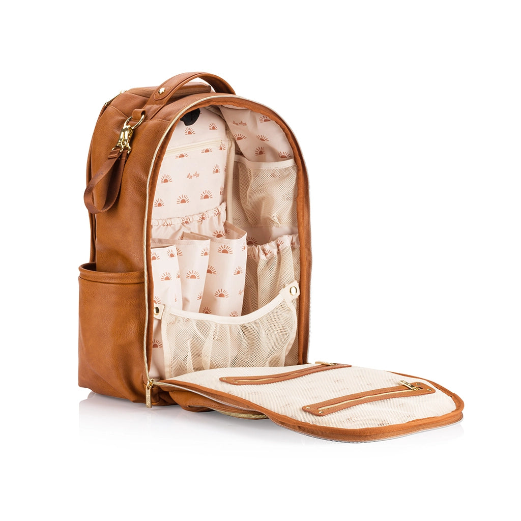 Cognac Boss Plus Diaper Bag Backpack