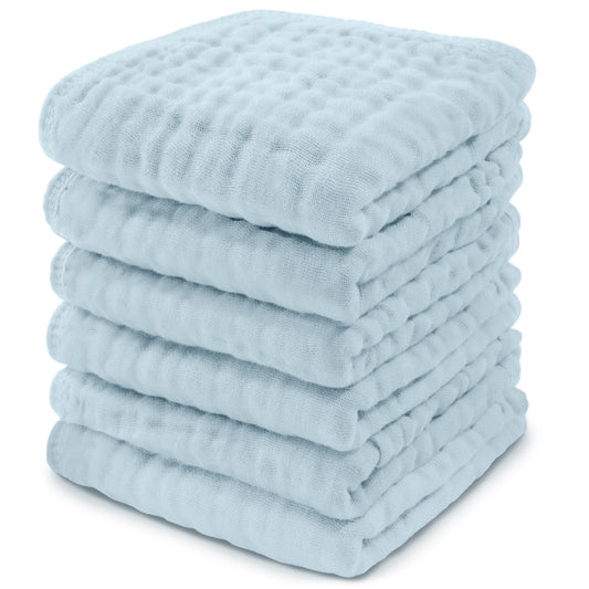 Blue Muslin Washcloth Set