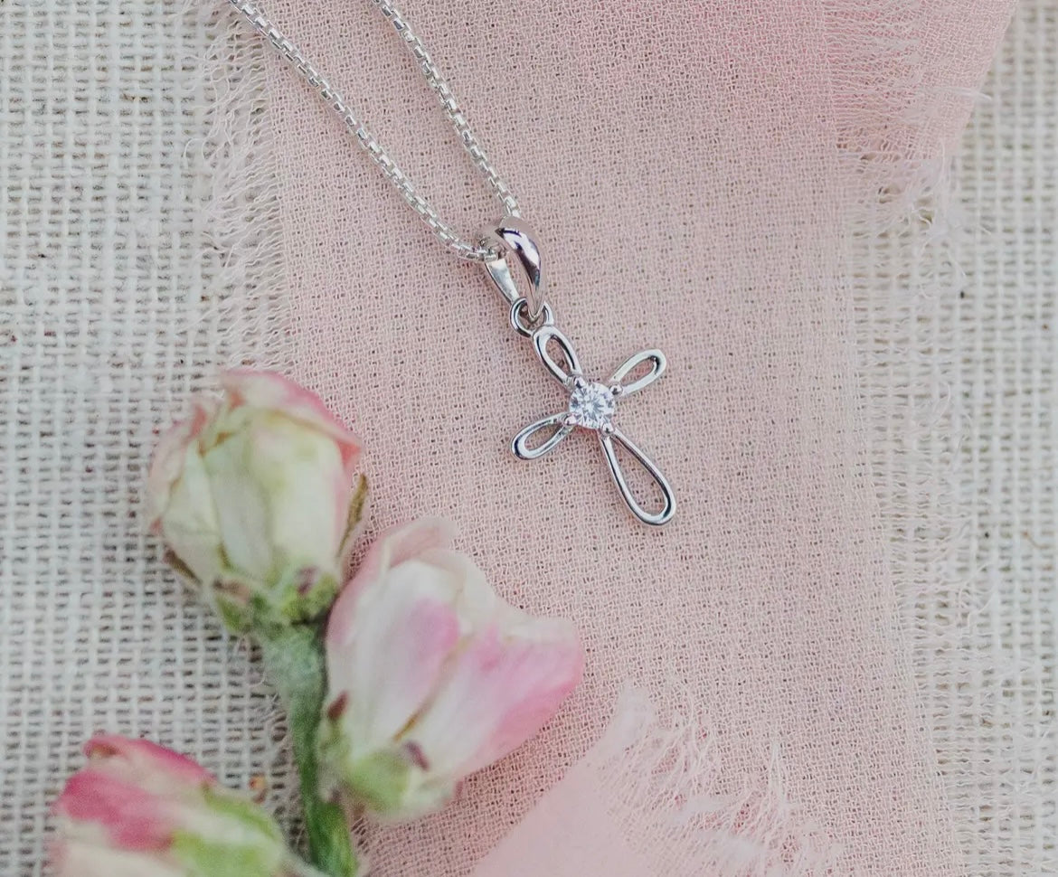 Children’s Silver Open Cross Necklace