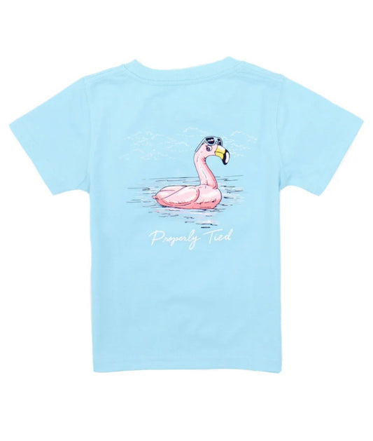 Properly Tied Girls Flamingo Float Short Sleeve T Shirt