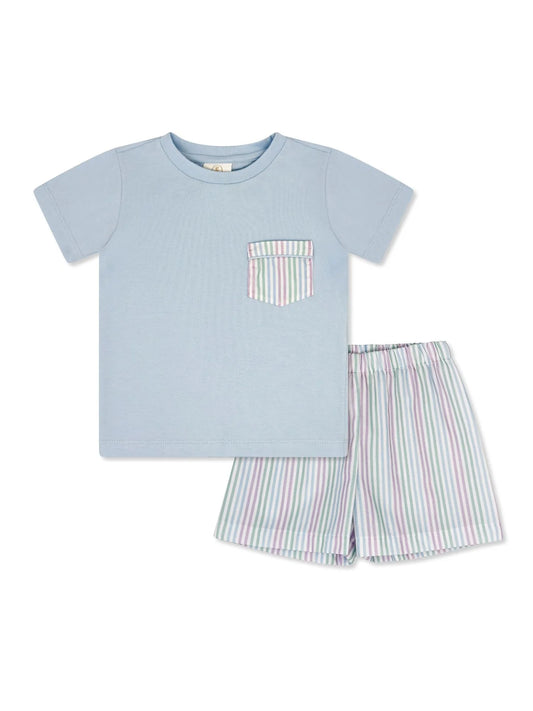 Bluffton Blue Pinstripe Charlie Short Set