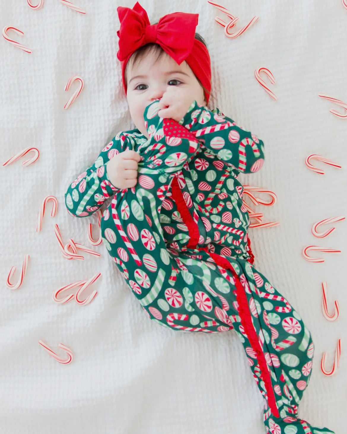 Playful Peppermint Footie Pajamas