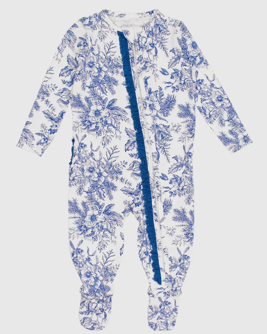 Winter Bliss Toile Footie Pajamas