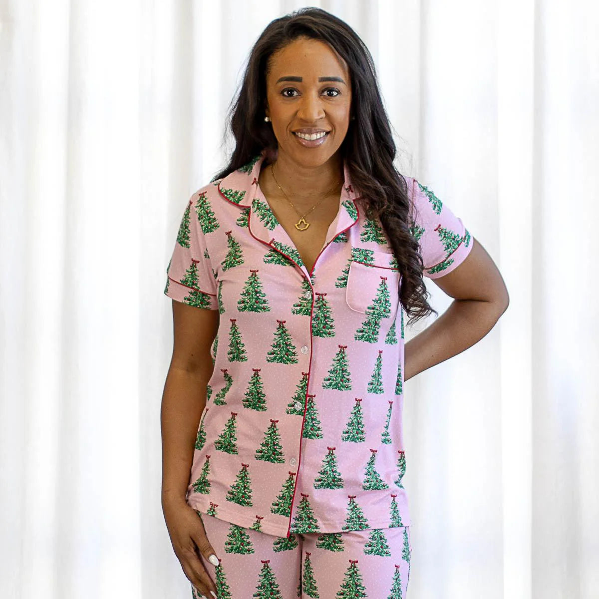 Noelle Tree Short Sleeve Pajama Top