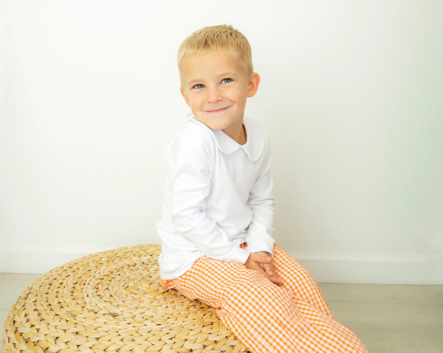 White Long Sleeve Peter Pan Collar Shirt