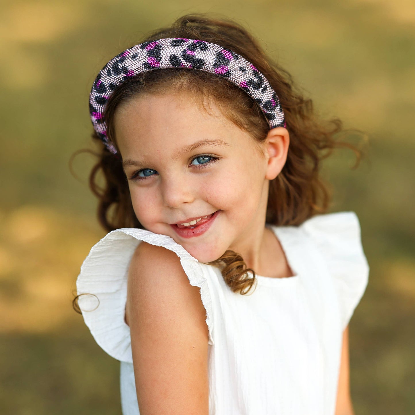 Girl's Purple Leopard Rhinestone Headband