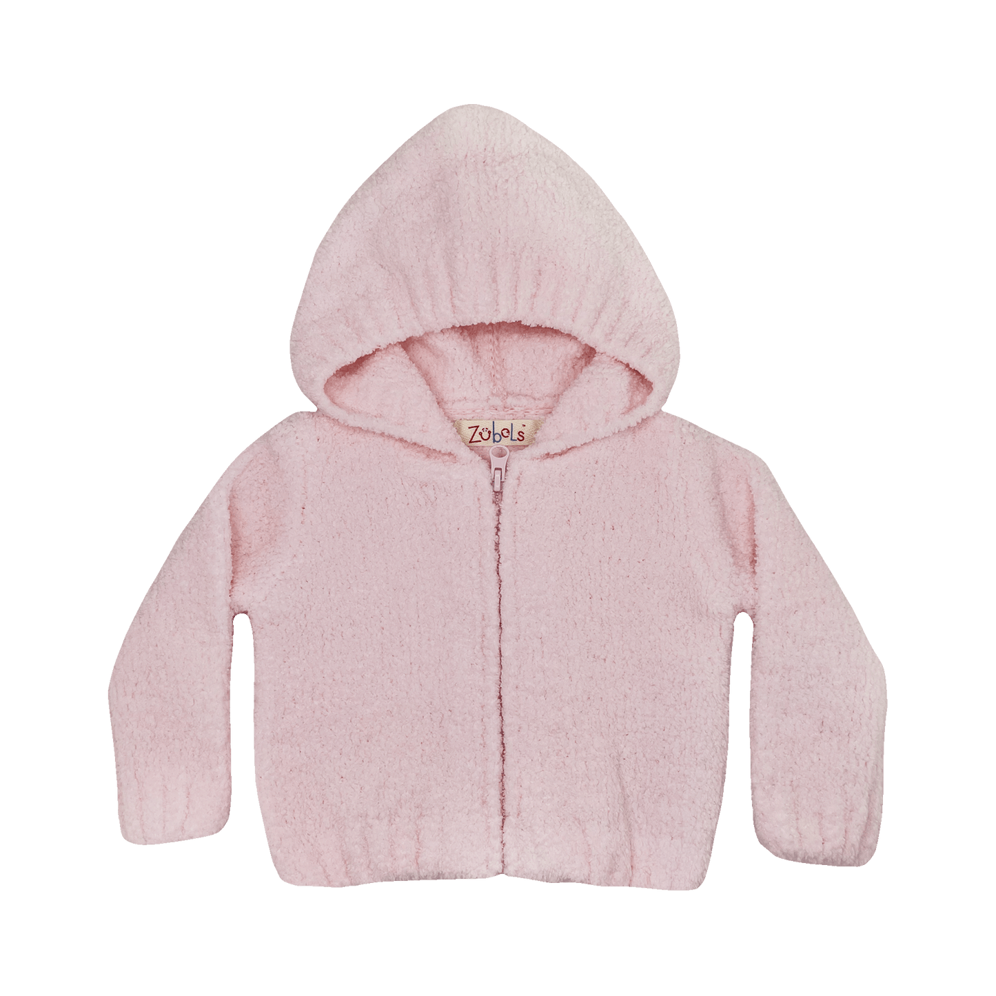 Pink Chenille Hooded Zip Up Sweater
