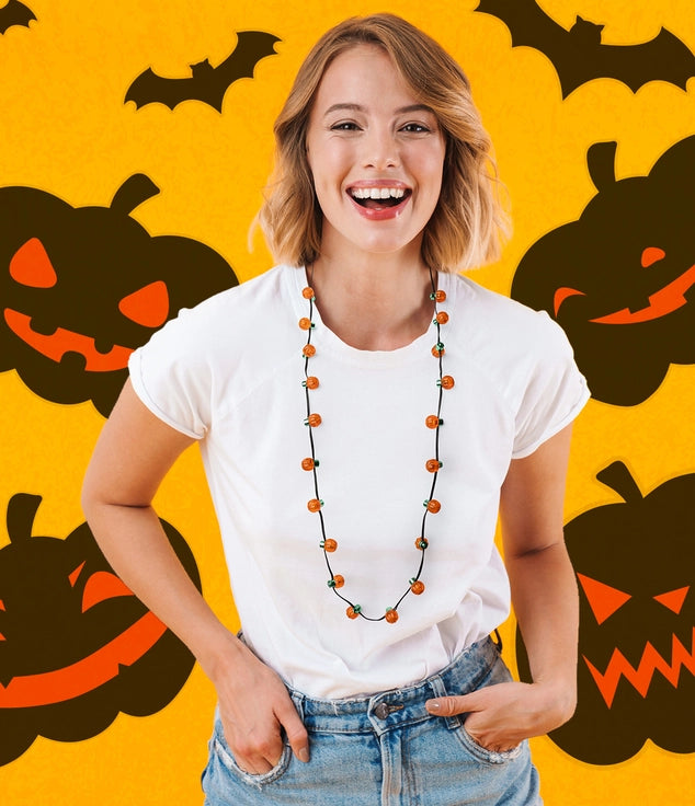 Light Up Pumpkin Necklace