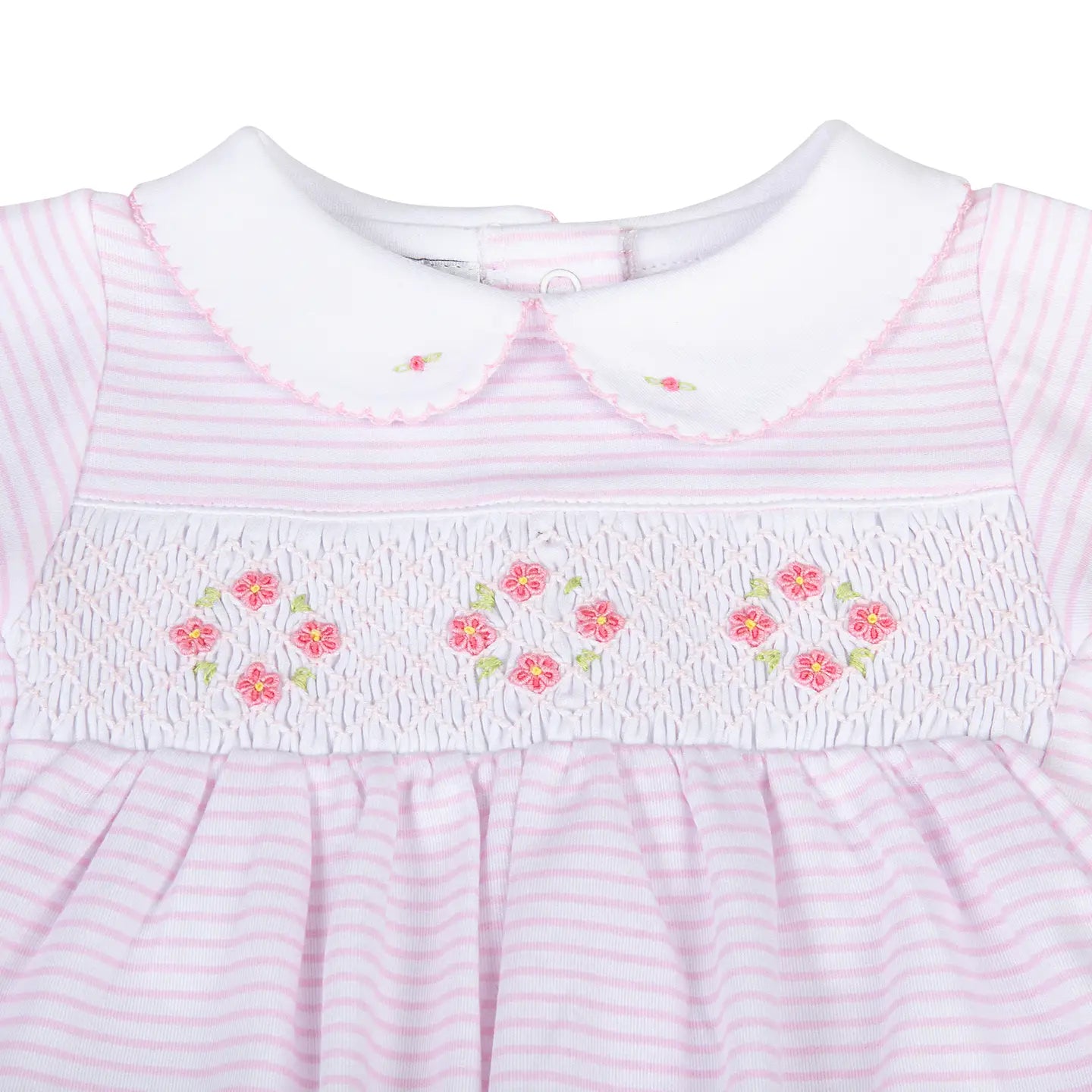 Lilly & Logan Pink Smocked Collared Footie