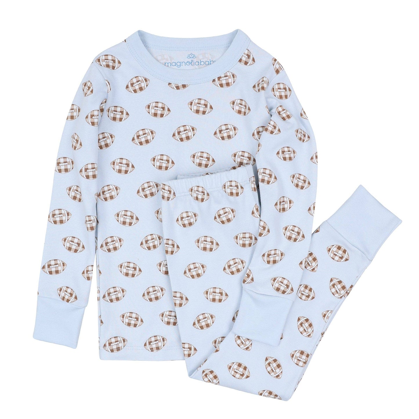 Blue Tiny Tailgater Long Pajamas