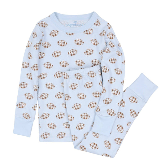 Blue Tiny Tailgater Long Pajamas