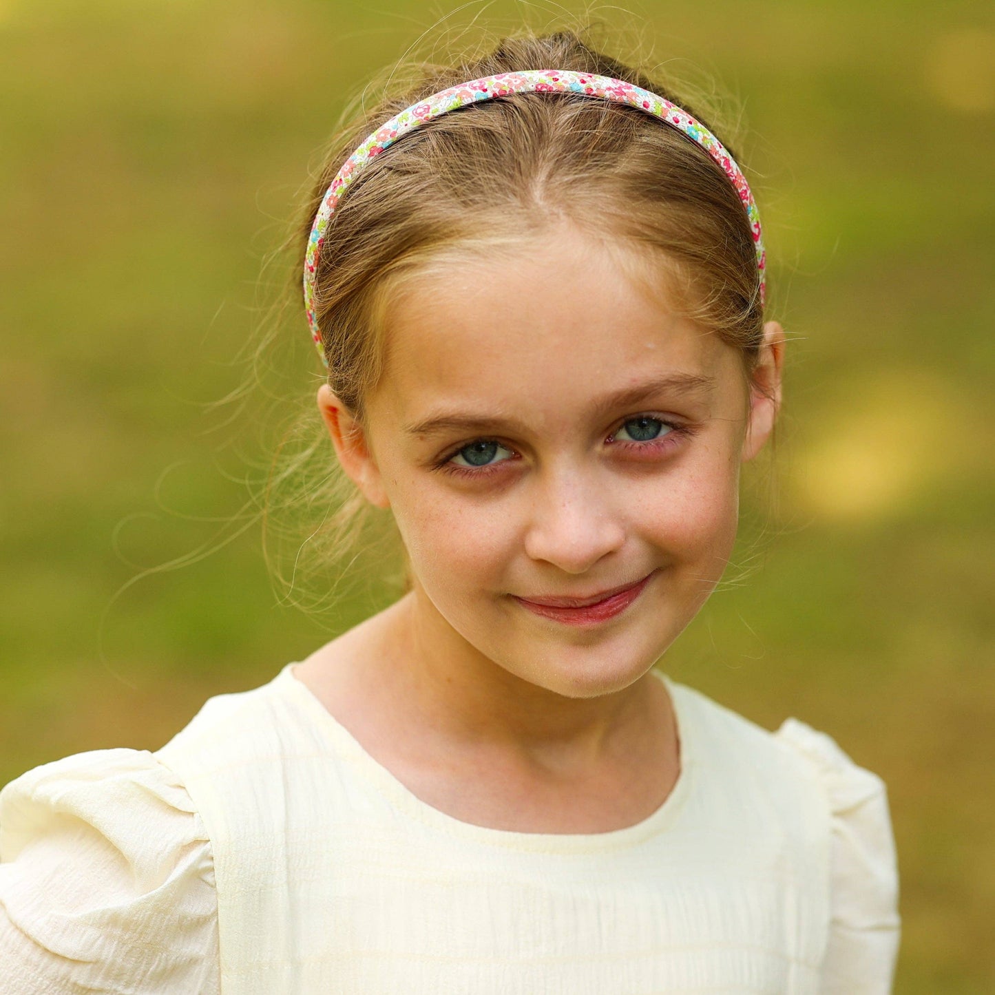 Girl's Peach Thin Floral Headband