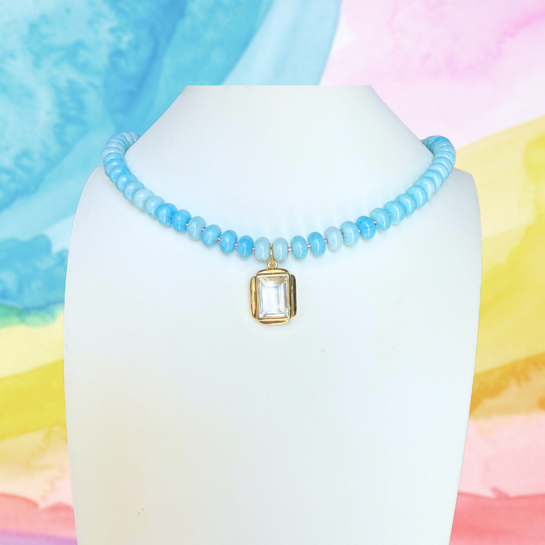 Candy Beaded Necklace in Blue