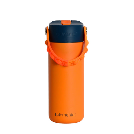 Kids Fidget Handle Water Bottle - Orange Tie Dye