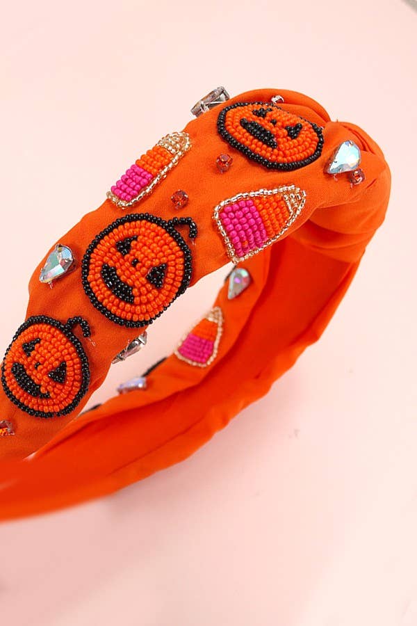 Orange Jack-O-Lantern Headband