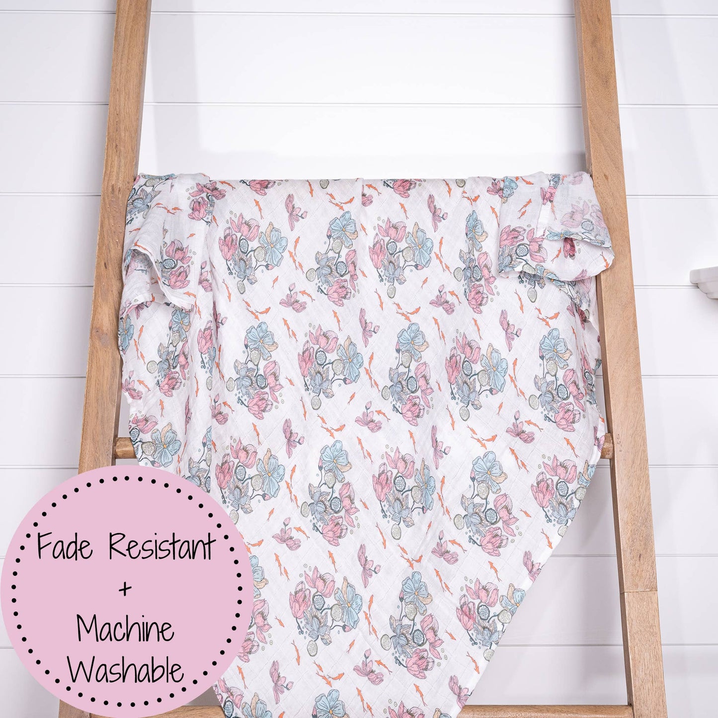 Little Lotus Bloom Muslin Swaddle Blanket
