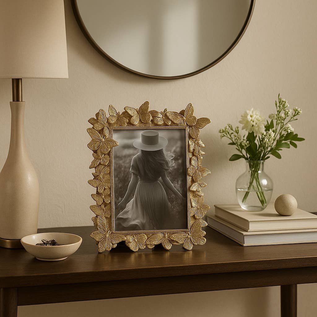 5x7 Gold Butterfly in Bloom Photo Frame