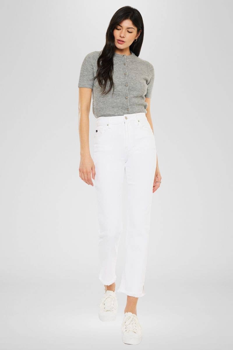 Cordova White High Rise Slim Straight Kancan Jeans