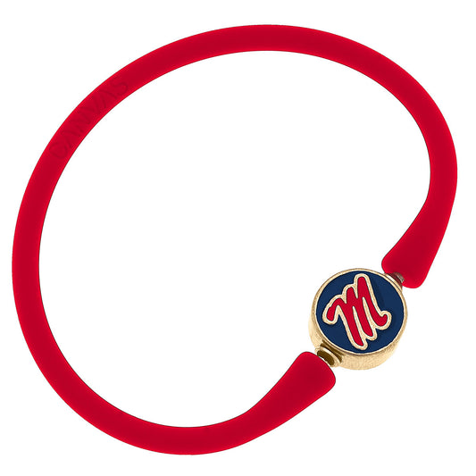 Red Ole Miss Silicone Bracelet