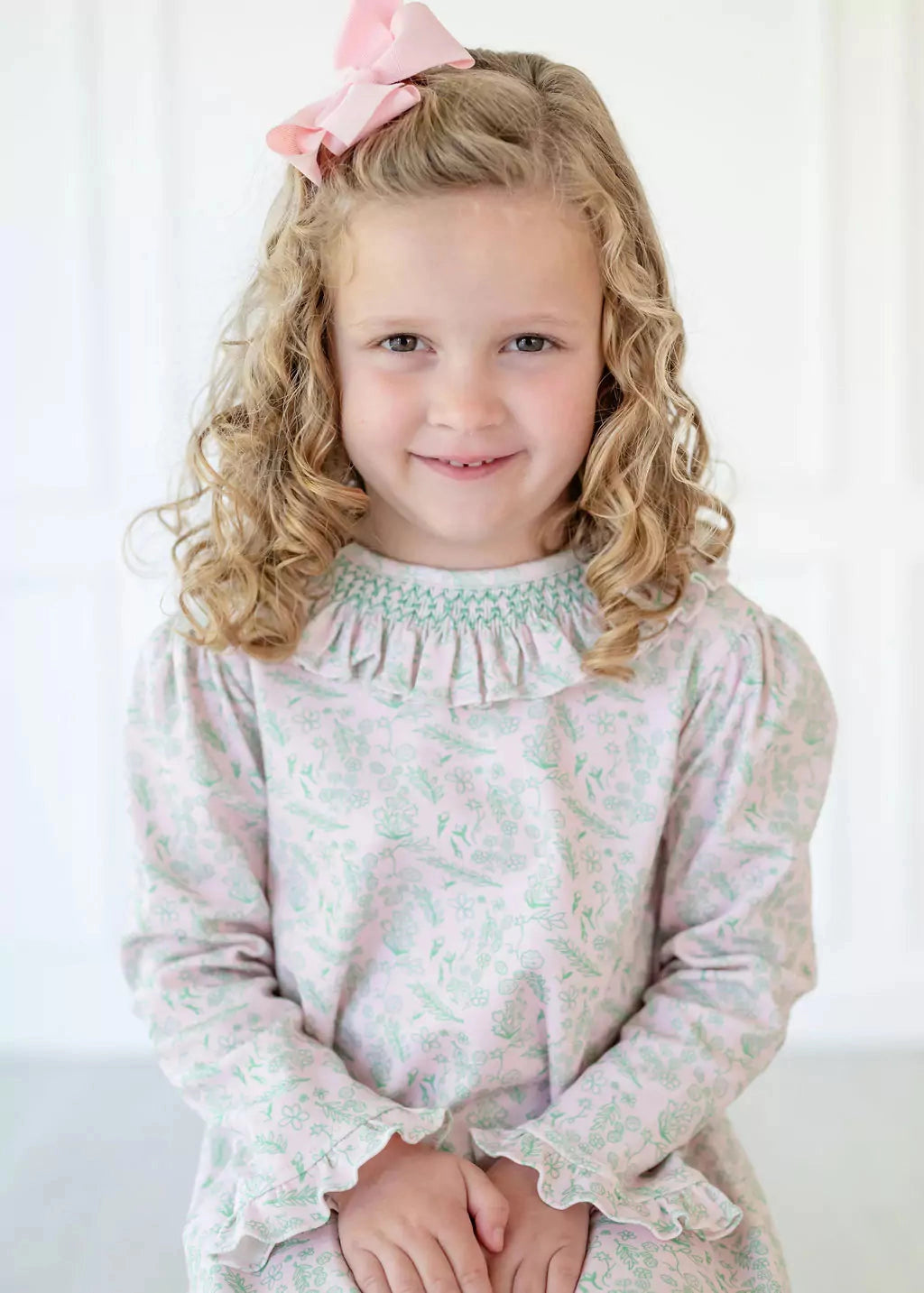 Pink & Green Ruffle Knit Dress