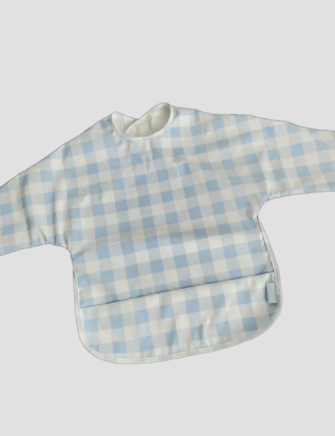 Blue Check Catch All Smock Bib