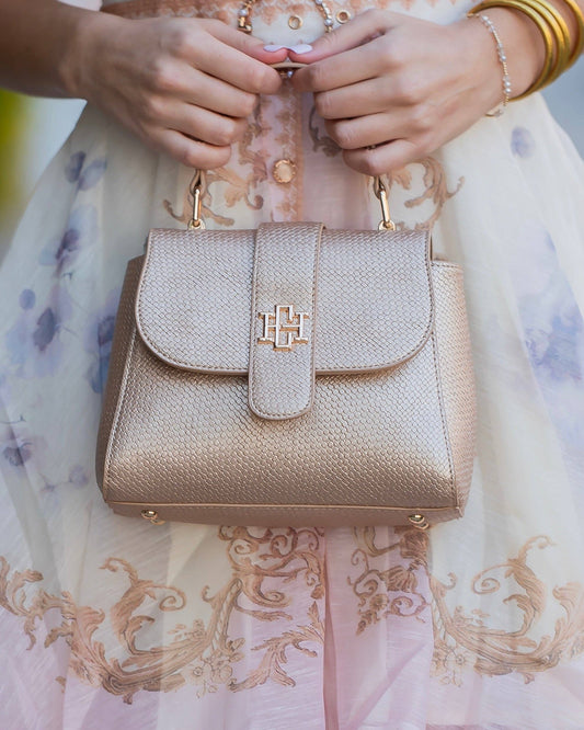 Tucker Handbag - Woven Gold