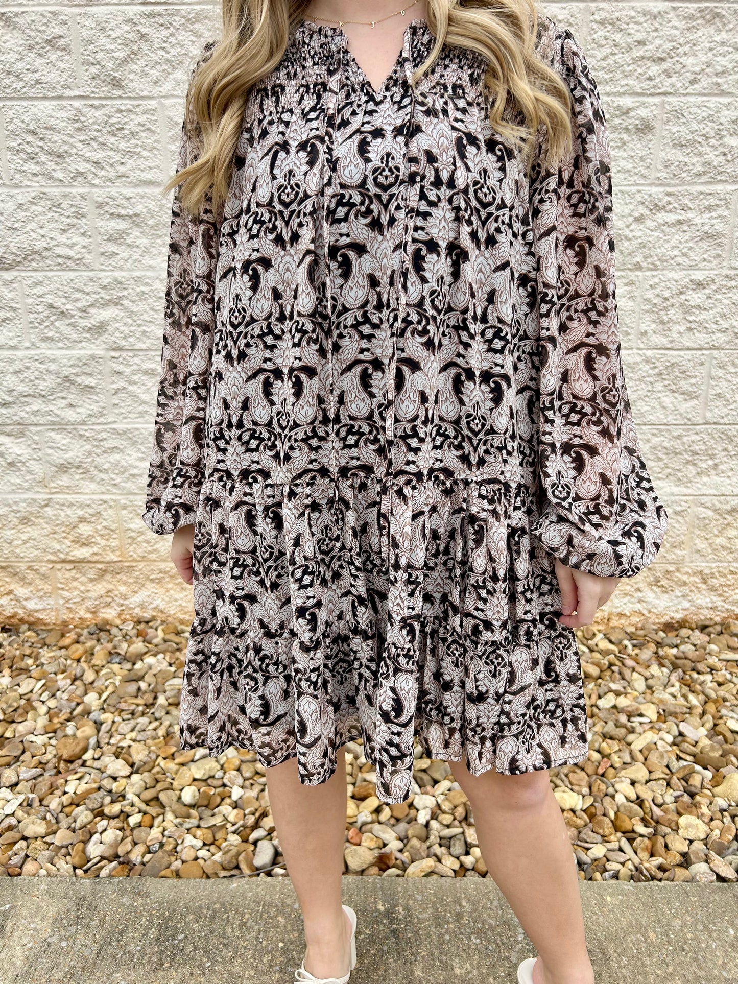 Night To Remember Black Printed Dress