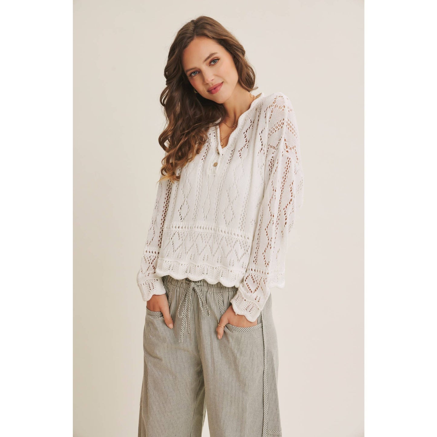 Coastal Wishes White Crochet Top