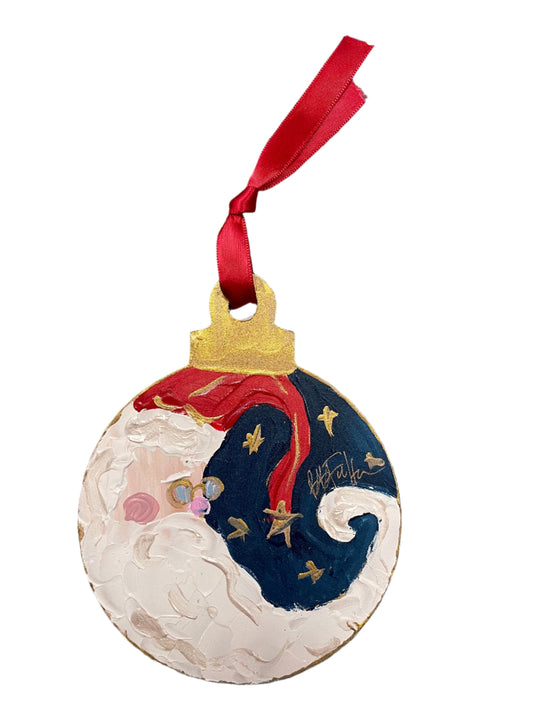 BB Fulton Half Moon Santa Round Ornament