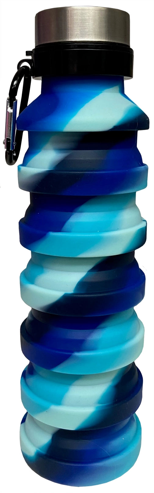 Blue Tie Dye Collapsible Water Bottle