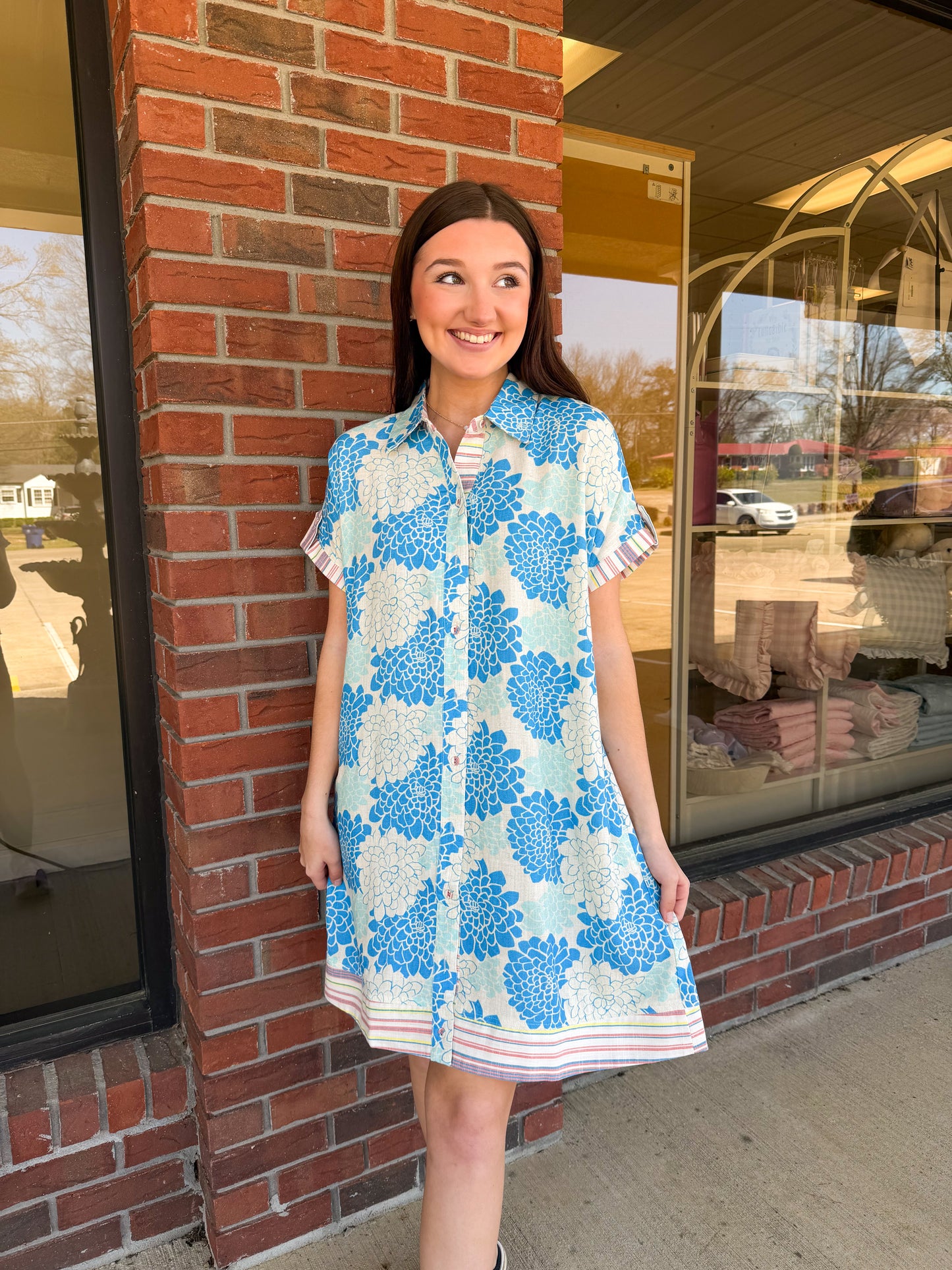 Dahlia Dreams Linen Dress