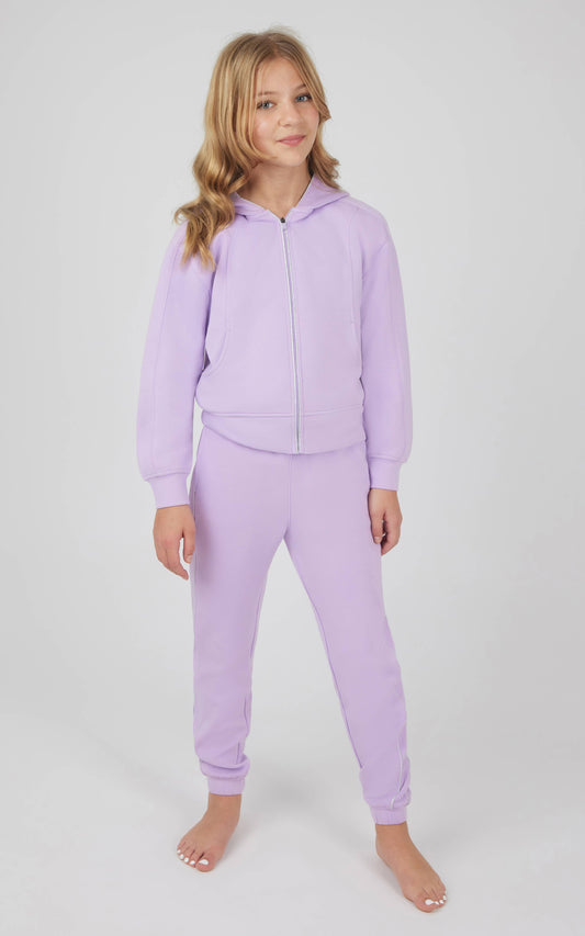 Lavender Girls Scuba Full Zip Jacket and Jogger Set