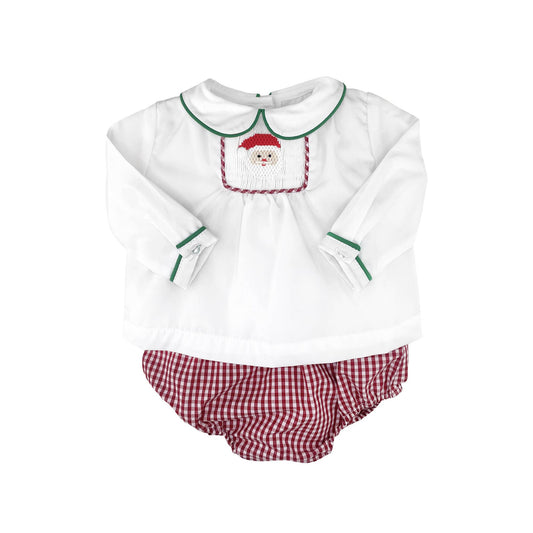Santa Smocked Diaper Set