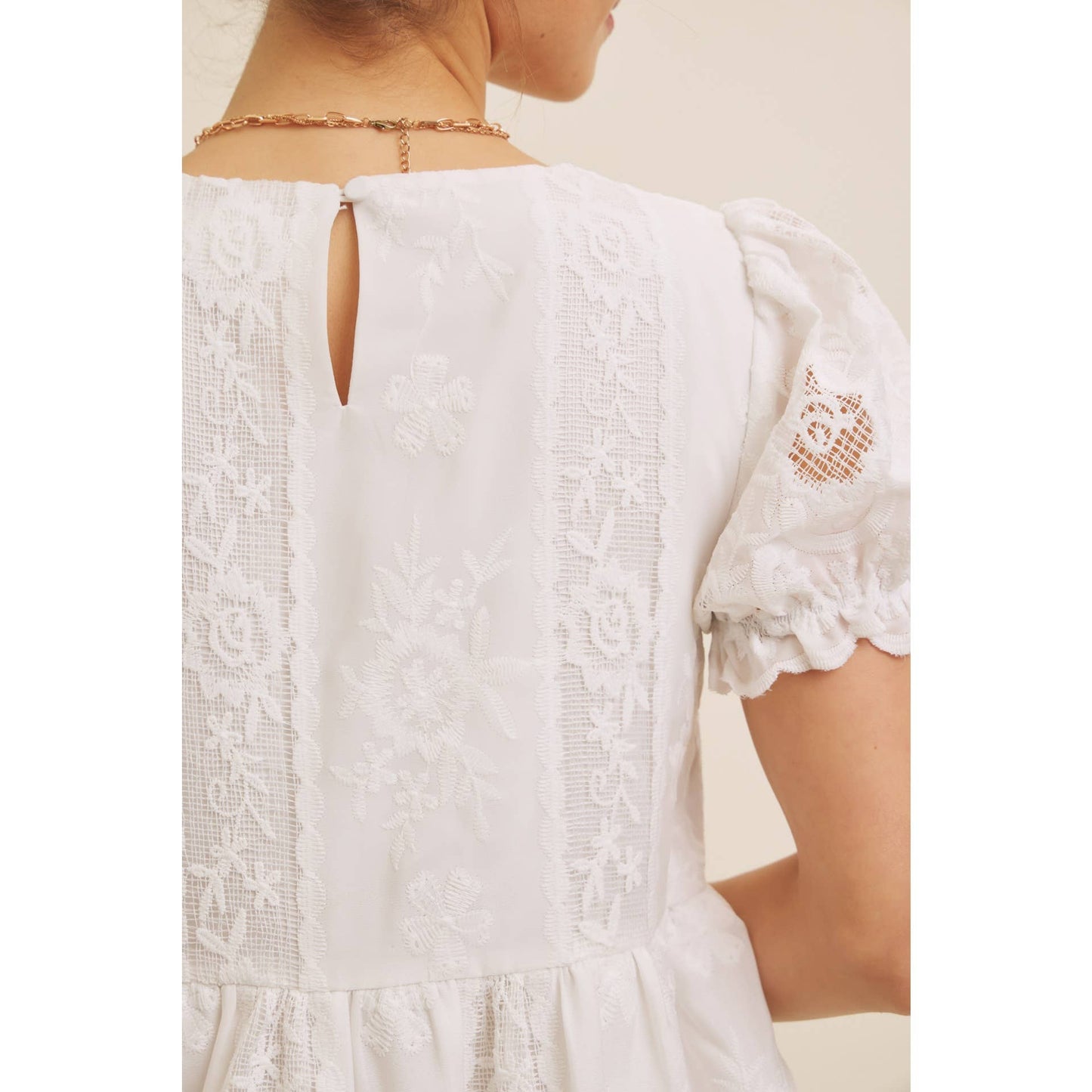 Timeless White Lace Detail Dress